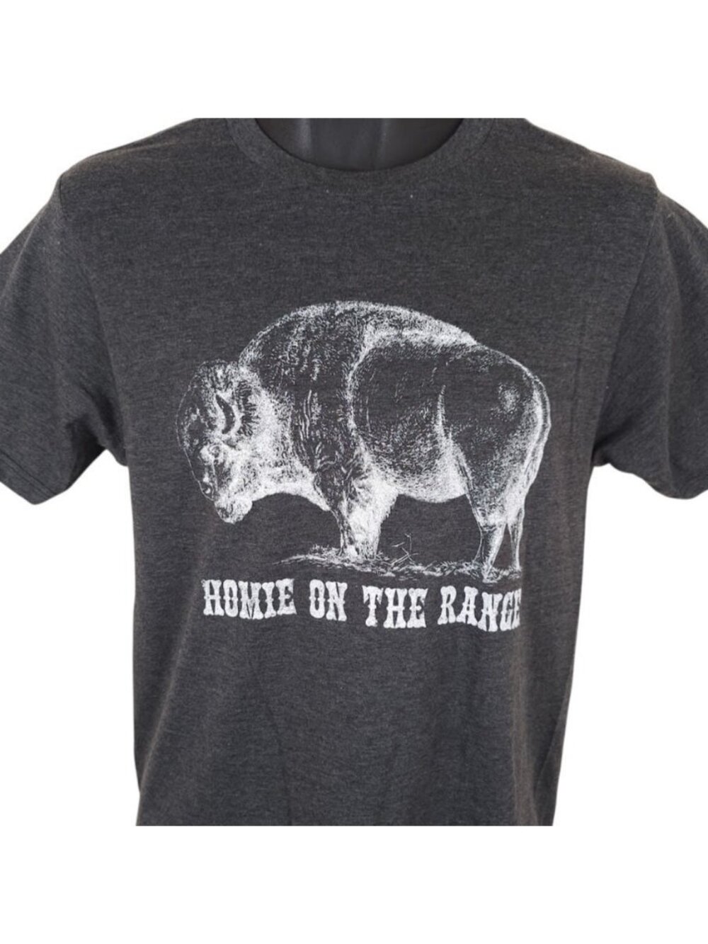 Buffalo Bison T Shirt Mens Size Small Gray Homie On The Range Graphic Tee